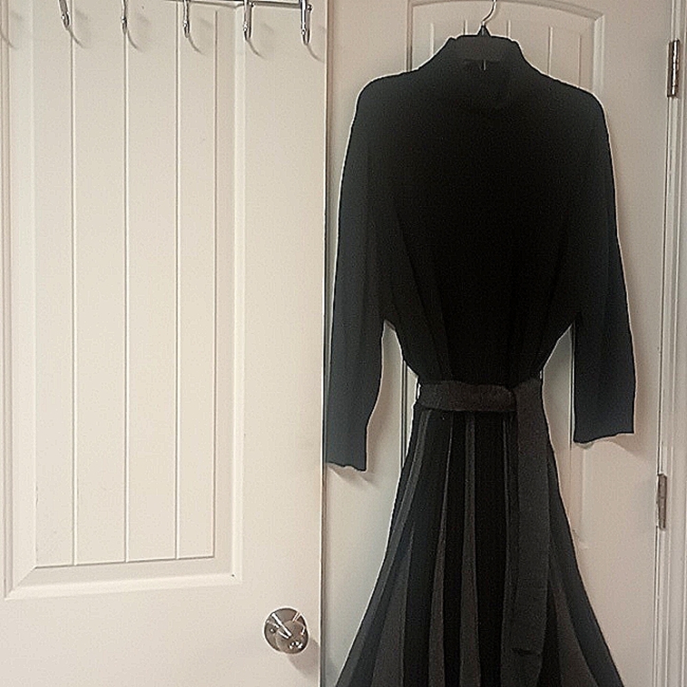 Black & Grey Turtleneck Knit Dress